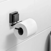Suporte para Papel Higiênico com Ventosa Ultra - Aderente Preto Fosco - Ela Decora